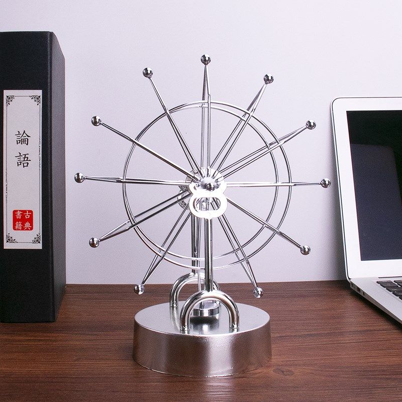 桌面自动旋转永动机不停永动仪摆件磁动力吸引力法则科技感