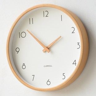 客厅挂钟原木奶油风挂钟静音卧室钟表挂墙家用 carroll2025年新款