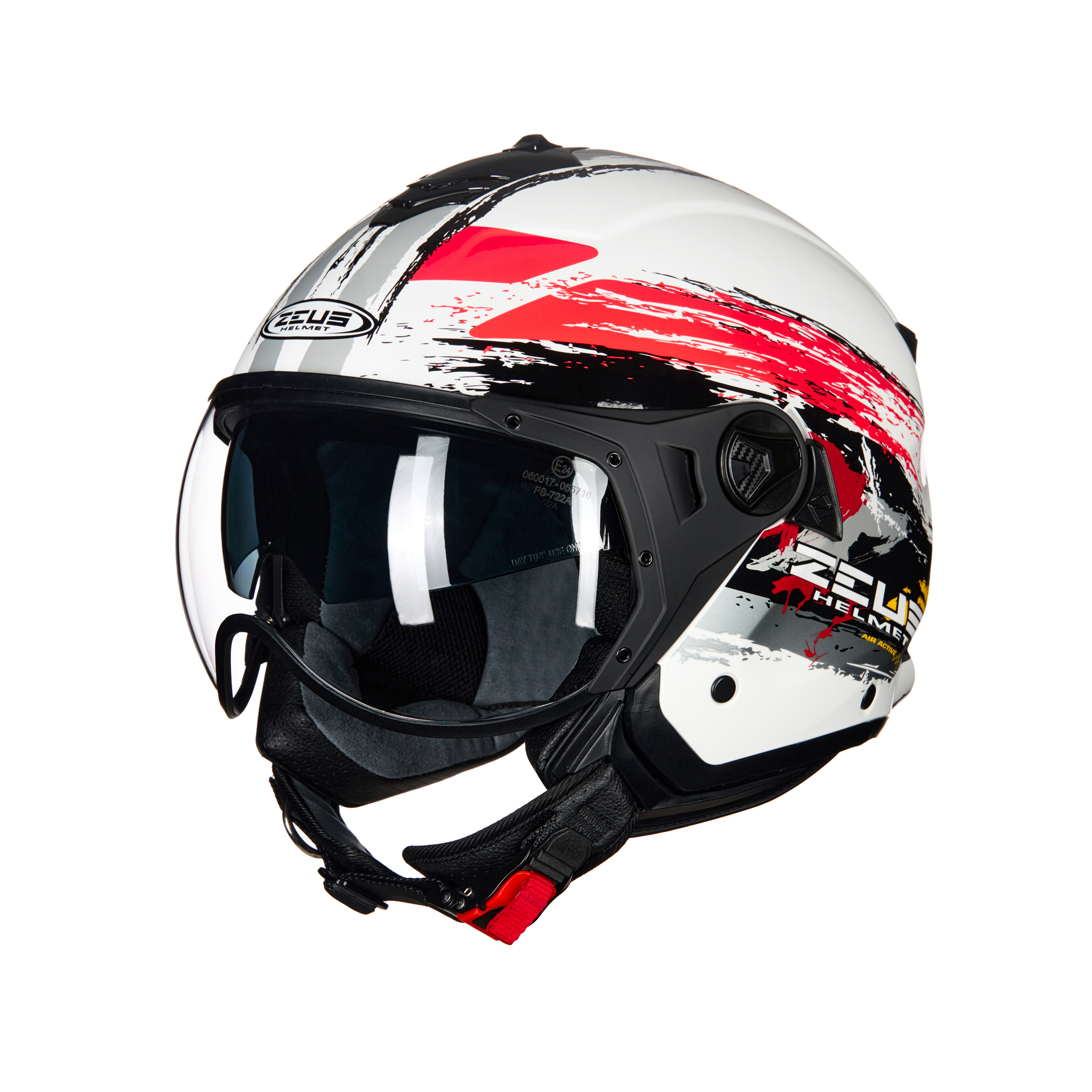 瑞狮四季头盔男女士四季通用摩托车半盔双镜片大码四分之三盔