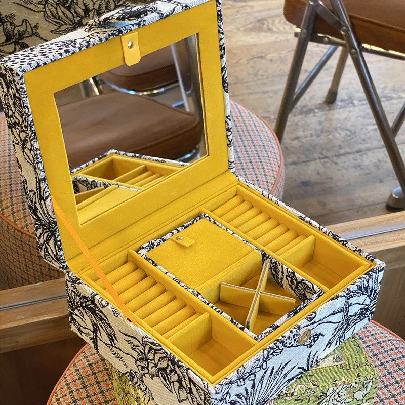 EDITOR ooak复古提花首饰盒含便携小首饰盒大容量珠宝收纳礼物