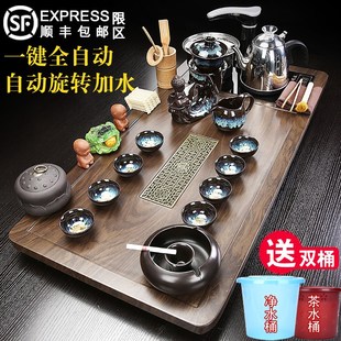 家用客厅全自动烧水一体茶盘轻奢高档泡茶台整套茶海 功夫茶具套装