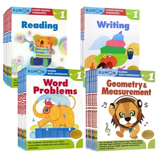 kumon 公文式教育 英语数学练习册 小学1-6年级 Math Geometry & Measurement Word Problems Writing Reading Workbooks 英文原版