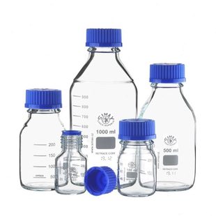 SIMAX透明丝口瓶蓝盖试剂瓶玻璃宽大口方形瓶100 1000ml 250 500