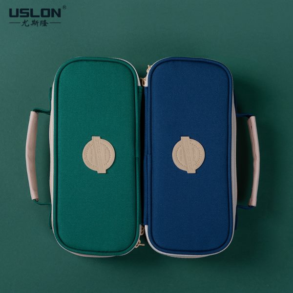 USLON尤斯隆百宝箱大容量文具袋 可爱小清新风格铅笔收纳袋 布质