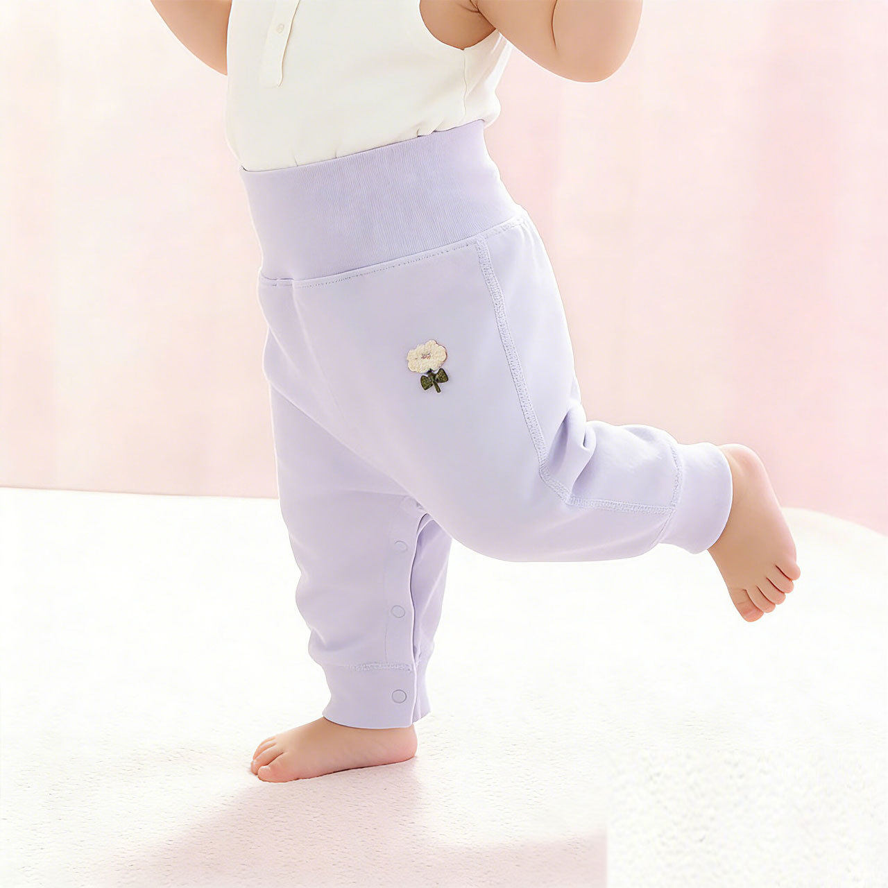 婴儿裤子春秋纯棉新款单裤子宝宝高腰护肚打底裤休闲大PP裤子四季