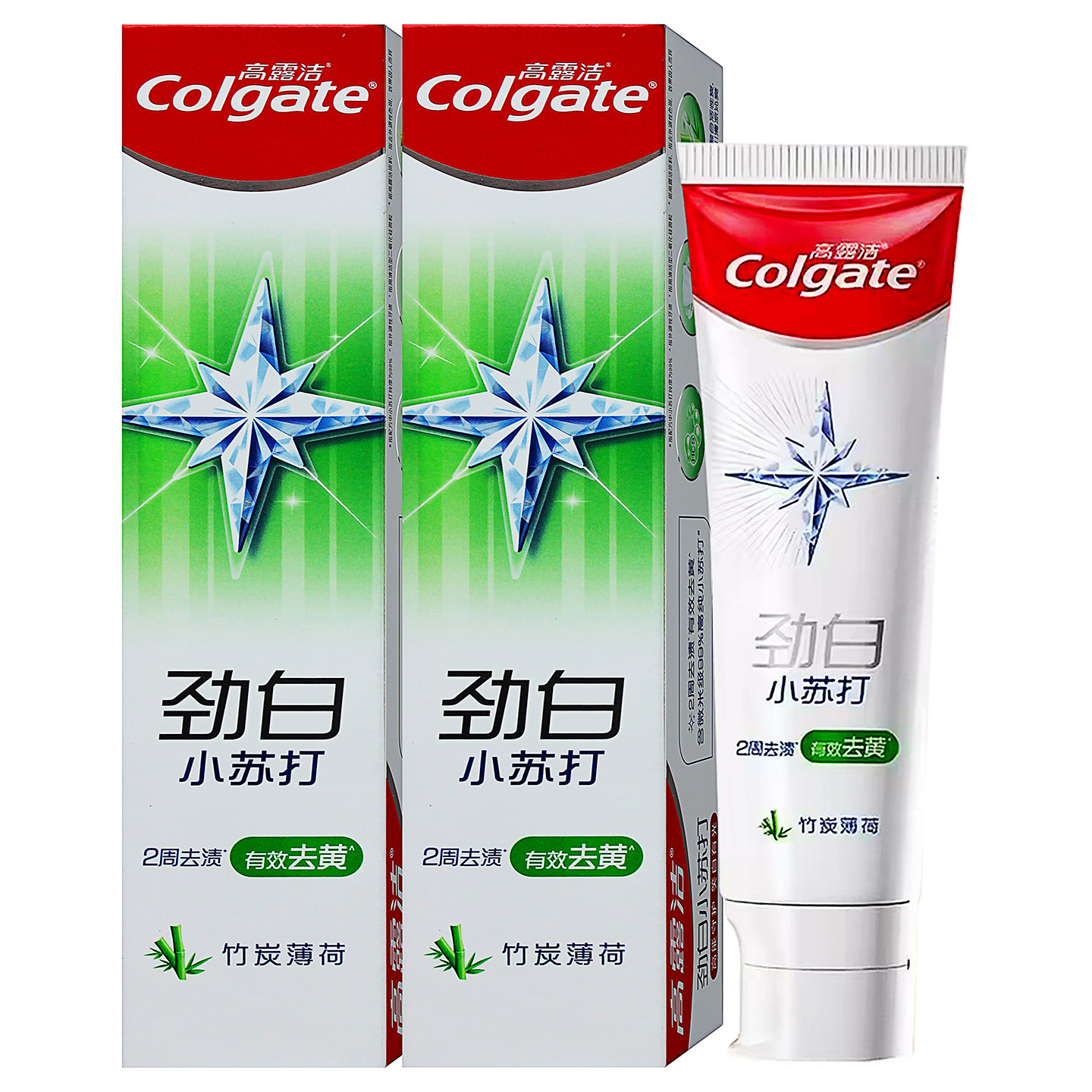 高露洁牙膏劲白小苏打竹炭薄荷
