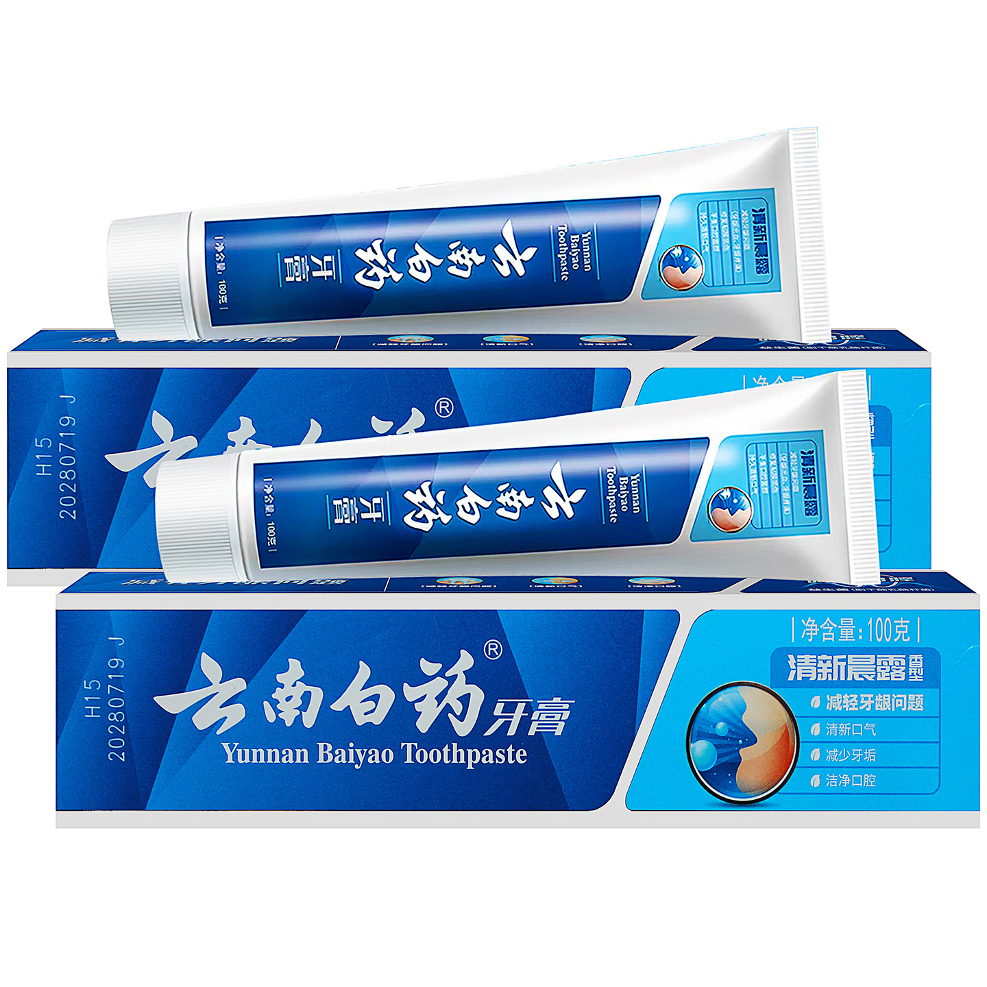 云南白药牙膏清新晨露香型100克
