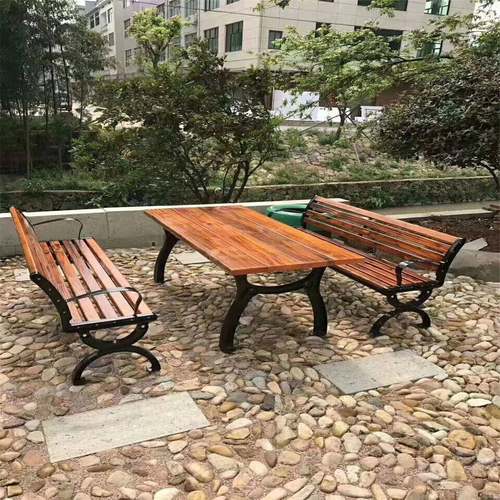 户外桌椅组合防腐木桌子公园棋牌桌凳防雨小区休闲一桌四凳塑木