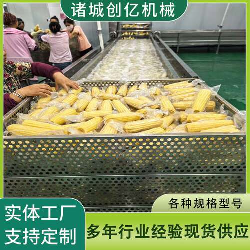 玉米清洗漂烫流水线 全自动玉米扒皮清洗机 不锈钢清洗生产线