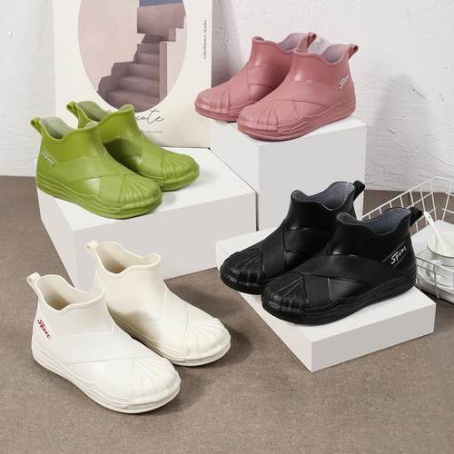 防水鞋女雨鞋短筒学生外穿成人工作防滑胶鞋时尚雨靴外贸