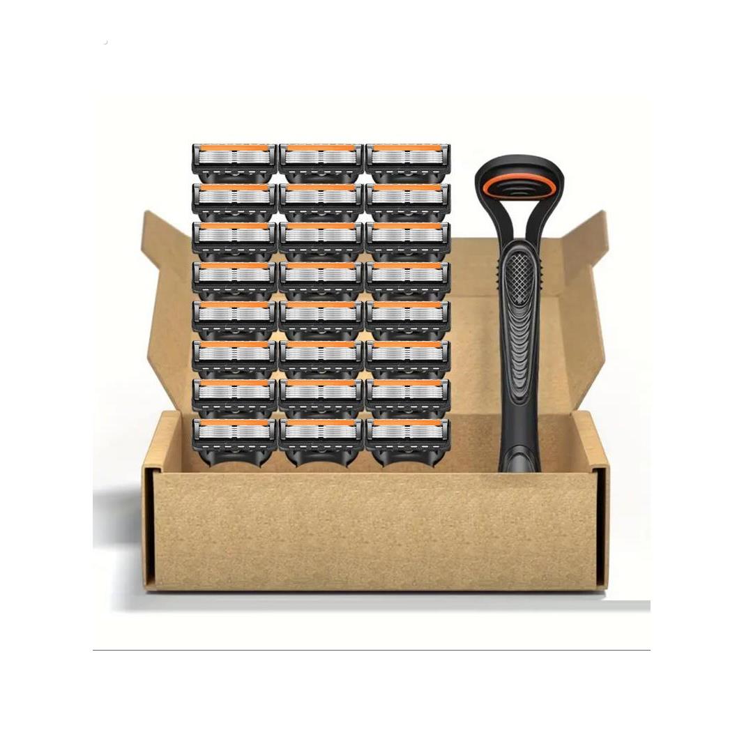 2025新款男士刮胡刀手动剃须6层刀片刀头通用适配5层吉利剃须刀