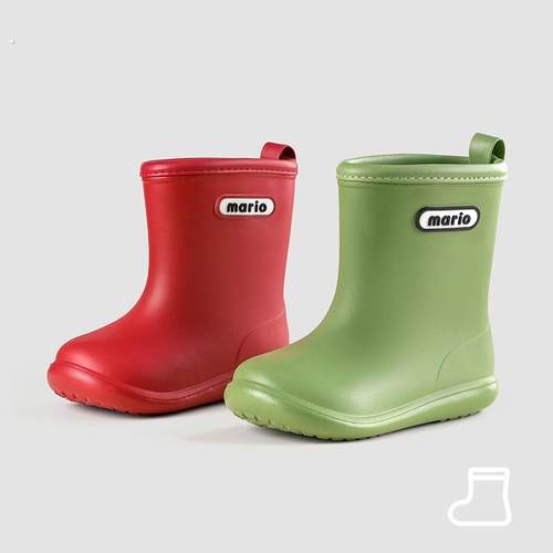 简约时尚儿童雨鞋外穿防滑软底轻便男女童宝宝中筒雨靴幼儿防水鞋