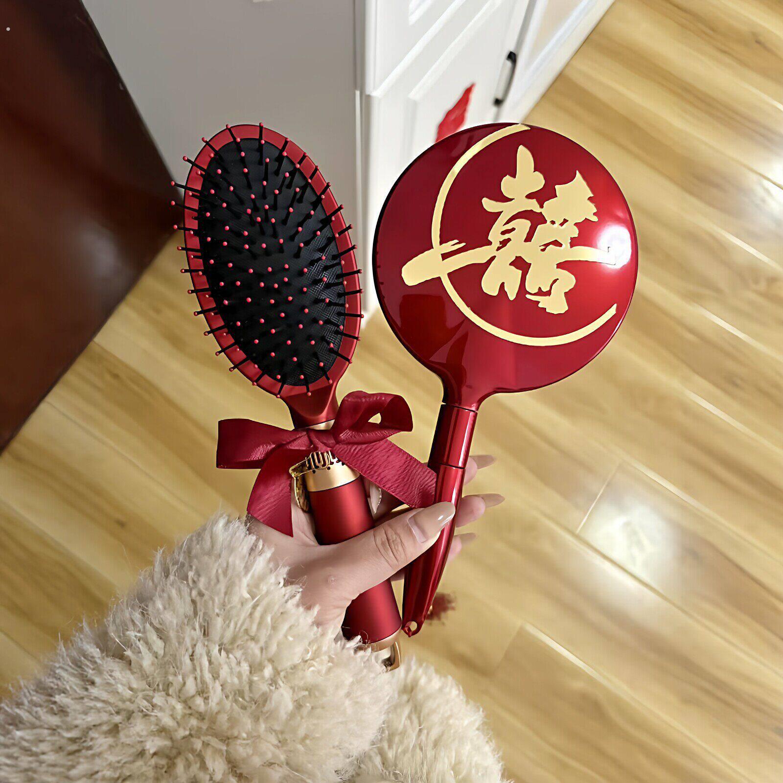 【备婚好物】结婚喜镜喜梳新婚女方陪嫁梳子礼盒小套装伴娘伴手礼