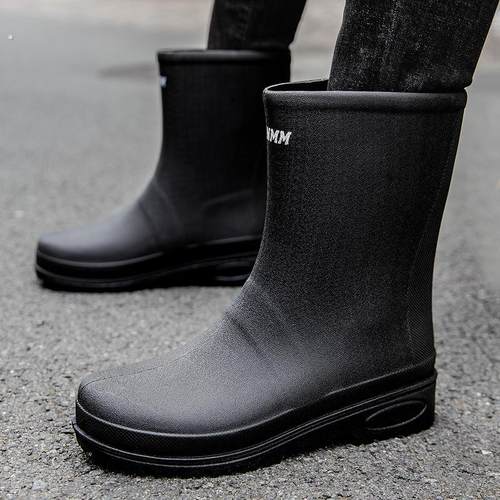 新款男士防水鞋雨鞋防滑雨靴中筒时尚胶鞋韩版套脚休闲外贸