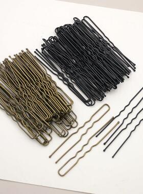 黑色u型夹发夹盘发插针丸子头发叉头饰发卡子女高弹力u形夹发饰品