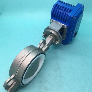 16P防腐DN40 100 dn50 电动软密封全不锈钢四氟蝶阀D971F