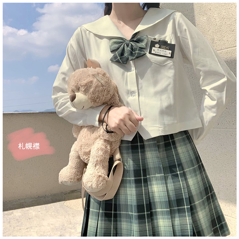 十字银河jk衬衫长短袖札幌襟关西襟黑白无本春秋基础款水手服上衣