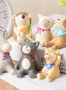 仰望星空可爱动物花盆盆栽日式摆件家居蛋生日糕装饰品花园工艺品