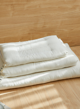 肥子妈新款日式原棉A类母婴级儿童学生成人柔软低枕头大豆枕芯