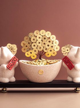 新中式电视柜装饰摆饰轻奢大吉大利玄关酒柜摆设客厅乔迁新居礼品