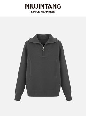 【小乐专享】NJT2025秋冬休闲显瘦高级感半高领纯色针织毛衣MJ237