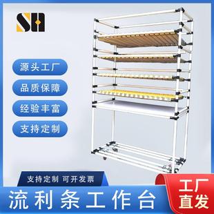 精益管流利条滑轨货架工厂生产车间仓库大型重型置物线棒货架定制