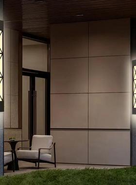 2025爆款灰色格纹壁灯镀锌钢管亚克力灯罩多色外墙灯方形长条壁灯