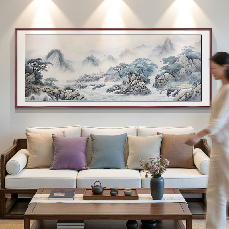 新中式沙发背景墙装饰画