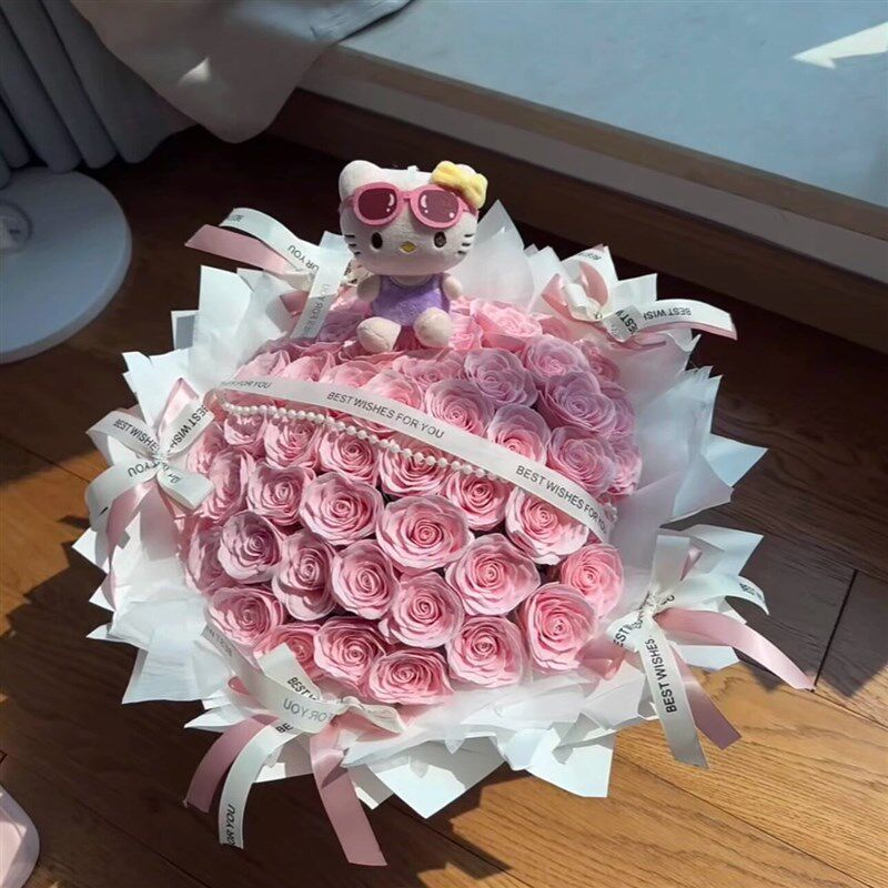 永生花花束仿真香皂花送女朋友老婆七夕节日y