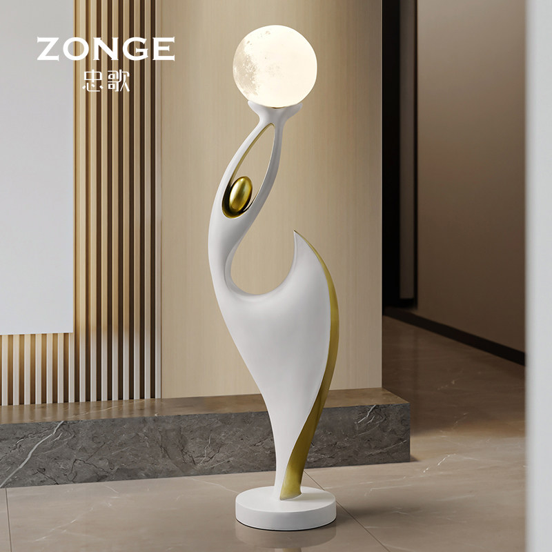 风客厅大型落地灯电视柜沙发旁艺术人物家居高档软装饰品,家居饰品,落地摆件,淘宝优惠券,粉丝福利购,淘宝优惠卷