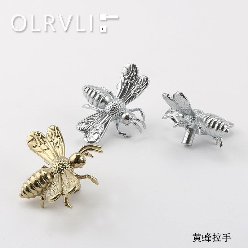 r黄铜金色黄蜂拉手复古银色蜜蜂抽屉柜门把手家具小拉手,基础建材,小拉手,淘宝优惠券,粉丝福利购,淘宝优惠卷