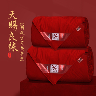 结婚大红00%桑蚕丝婚庆冬被春秋喜被双人丝绵被子被芯陪嫁