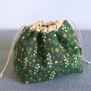 布奏手工化妆袋收纳包小号迷你布袋包中包内胆包超轻绳束口袋