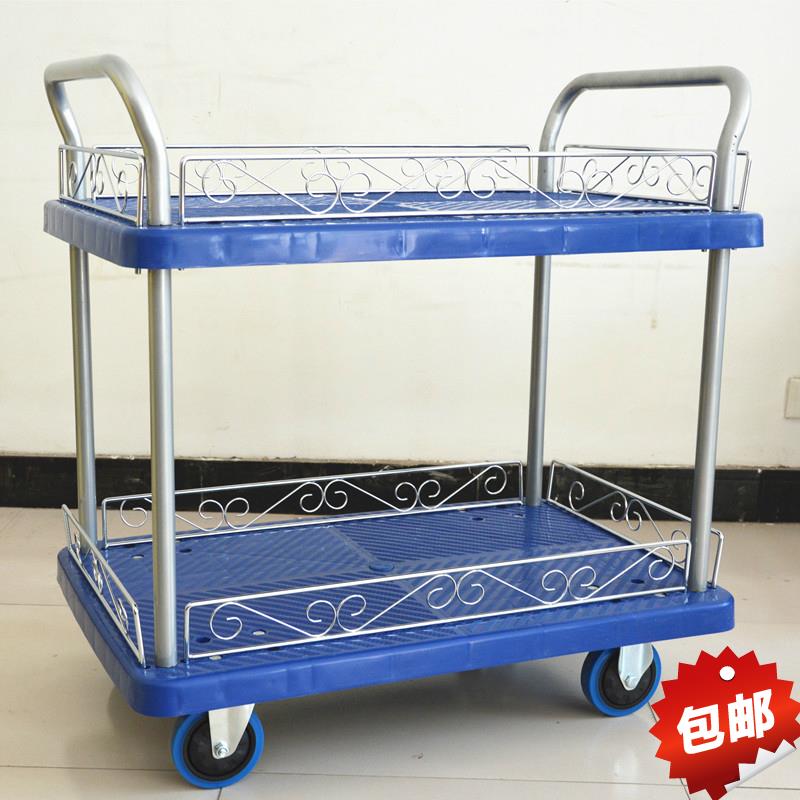 三层摆摊车医疗双层车护栏推车两层工具车仪器车实验台车
