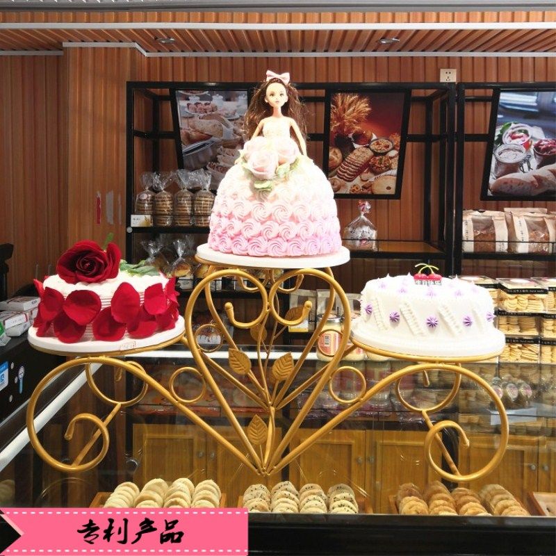 欧式铁艺三层蛋糕架多层生日婚庆点心甜品艺术示架