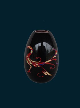 【曾楚漆器】凤鸟纹漆花瓶中国漆器牙签筒工艺品随州曾侯乙