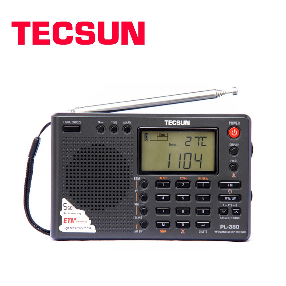 Tecsun/德生PL-380全波段半导体46四六级听力高考英语考试收音机