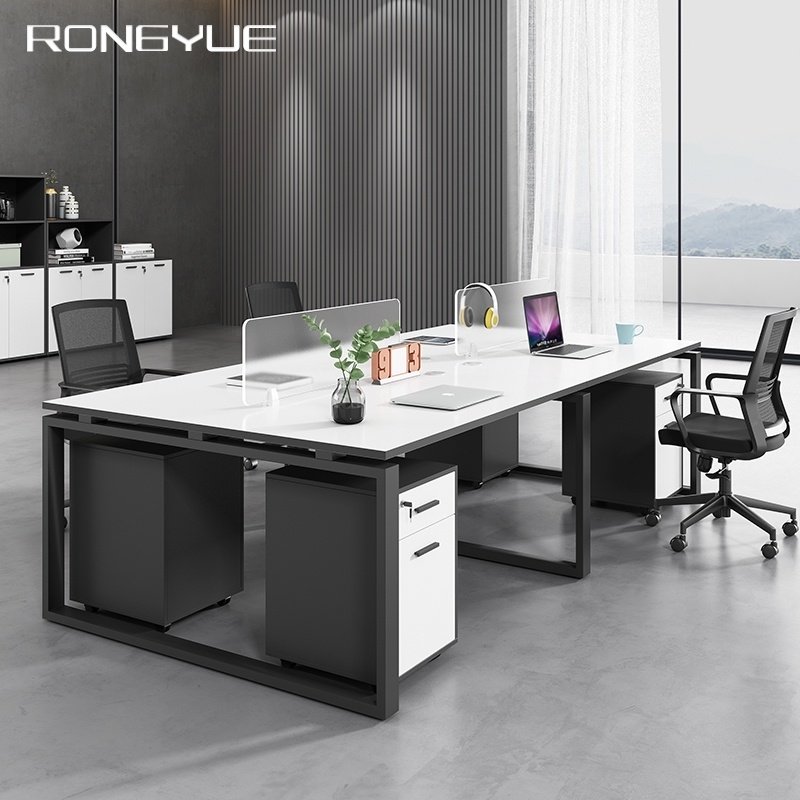 上海办公家具职员办公桌椅组合4/6人位简约现代办公室屏风办公桌