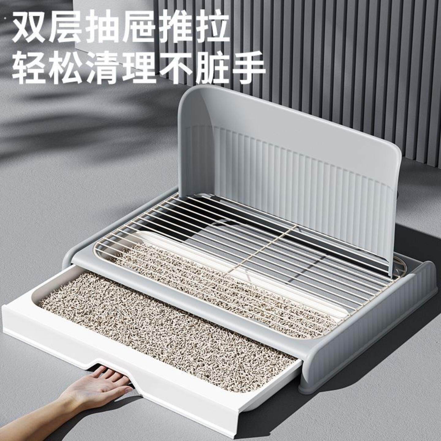 抽屉式狗厕所超大号带墙铁网防踩屎宠物定点排便神器易清洗防飞溅