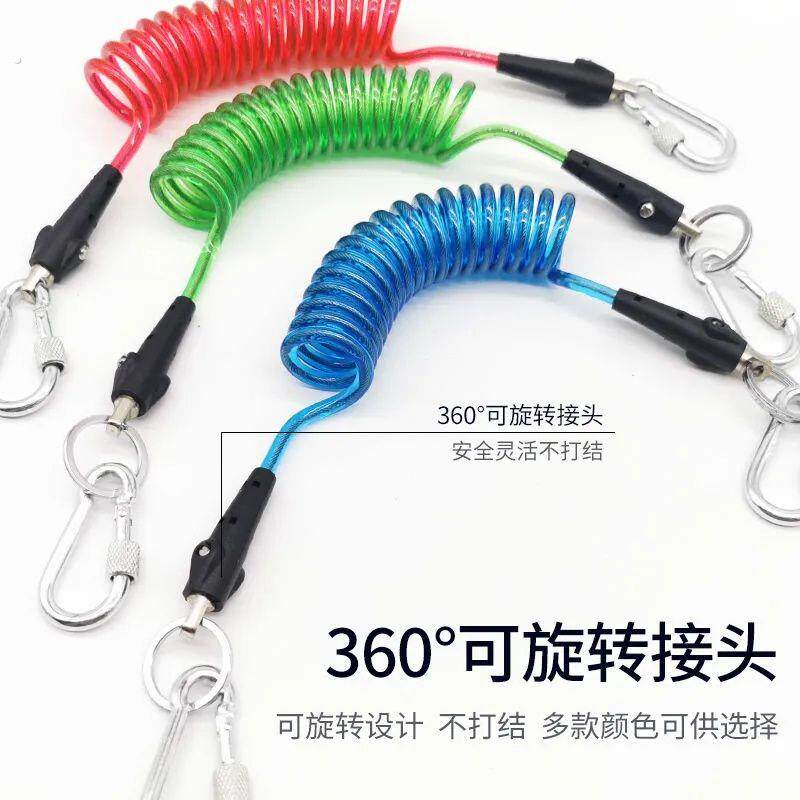 电动扳手钢丝伸缩失手防丢护掉坠安全绳挂架子工钩腰间功能旋转勾