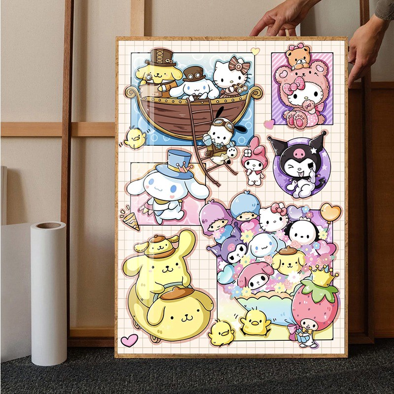 钻石画库洛儿童沾贴十字绣钻石贴画手工