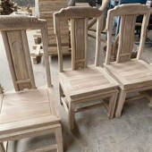 全餐椅白茬北榆木单背椅圆桌椅白胚坯中式 仿古象头国色天香椅