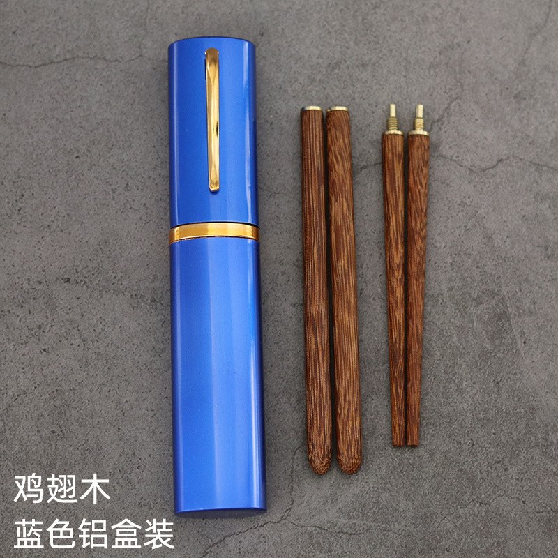 双节鸡翅木漆蜡红木折叠筷便携式伸缩黑檀木筷户外野营餐具