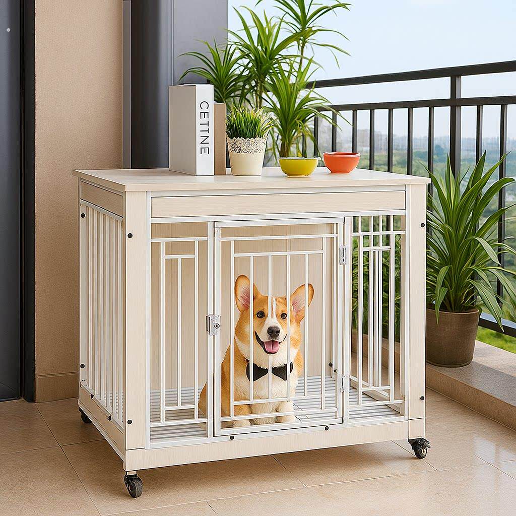 实木狗笼子小型犬中型犬大型犬室内带厕所宠物柯基泰迪狗笼狗窝屋