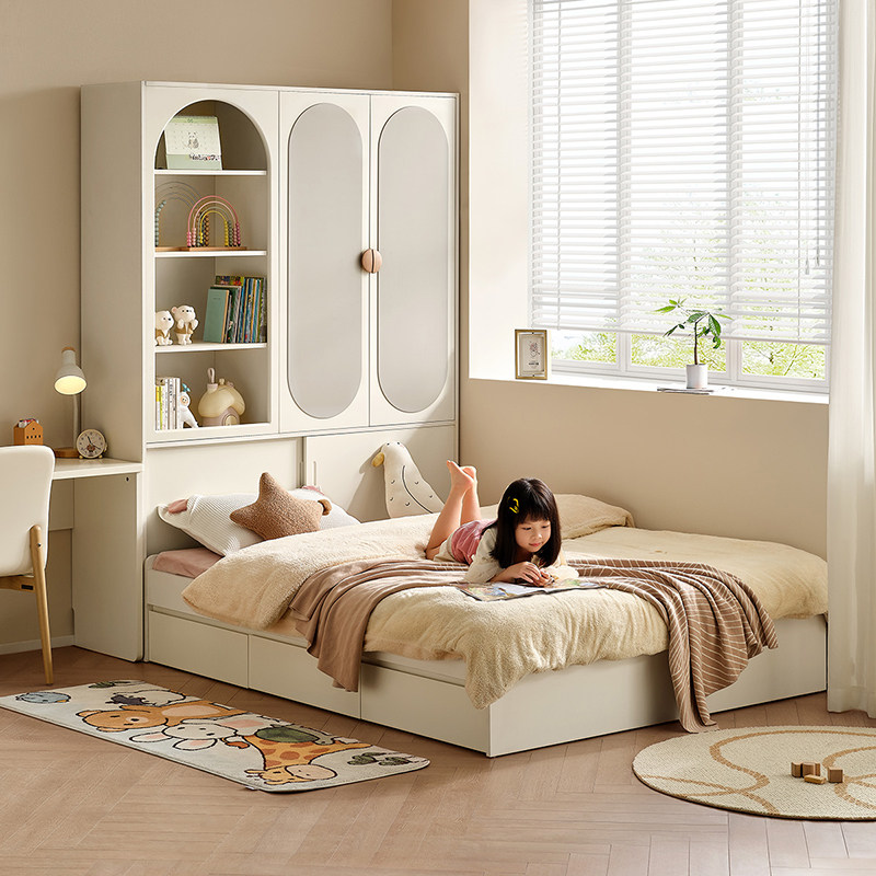全友家居现代简约榻榻米儿童床储物柜一体无床头地台床卧室衣柜床,住宅家具,儿童床/儿童抽拉床,淘宝优惠券,粉丝福利购,淘宝优惠卷