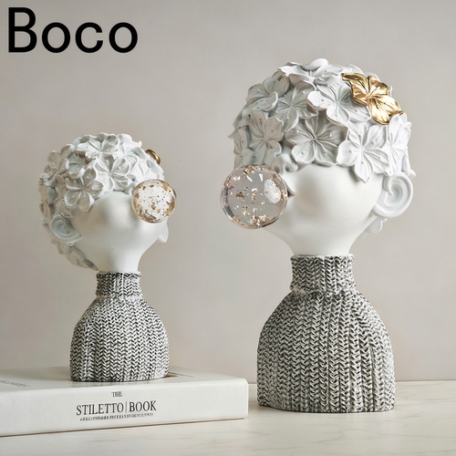 BOCO吹泡泡男孩北欧轻奢摆件