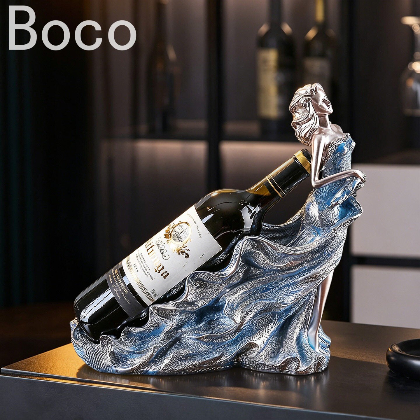 BOCO创意现代风女王红酒架摆件轻奢高级感客厅玄关酒柜架子装饰品