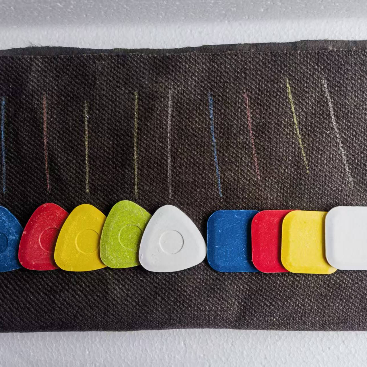 水消水洗彩色正方形划粉5片装