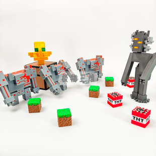 我的世界红石傀儡3D打印MC像素游戏周边手办礼物摆件关节可动发光