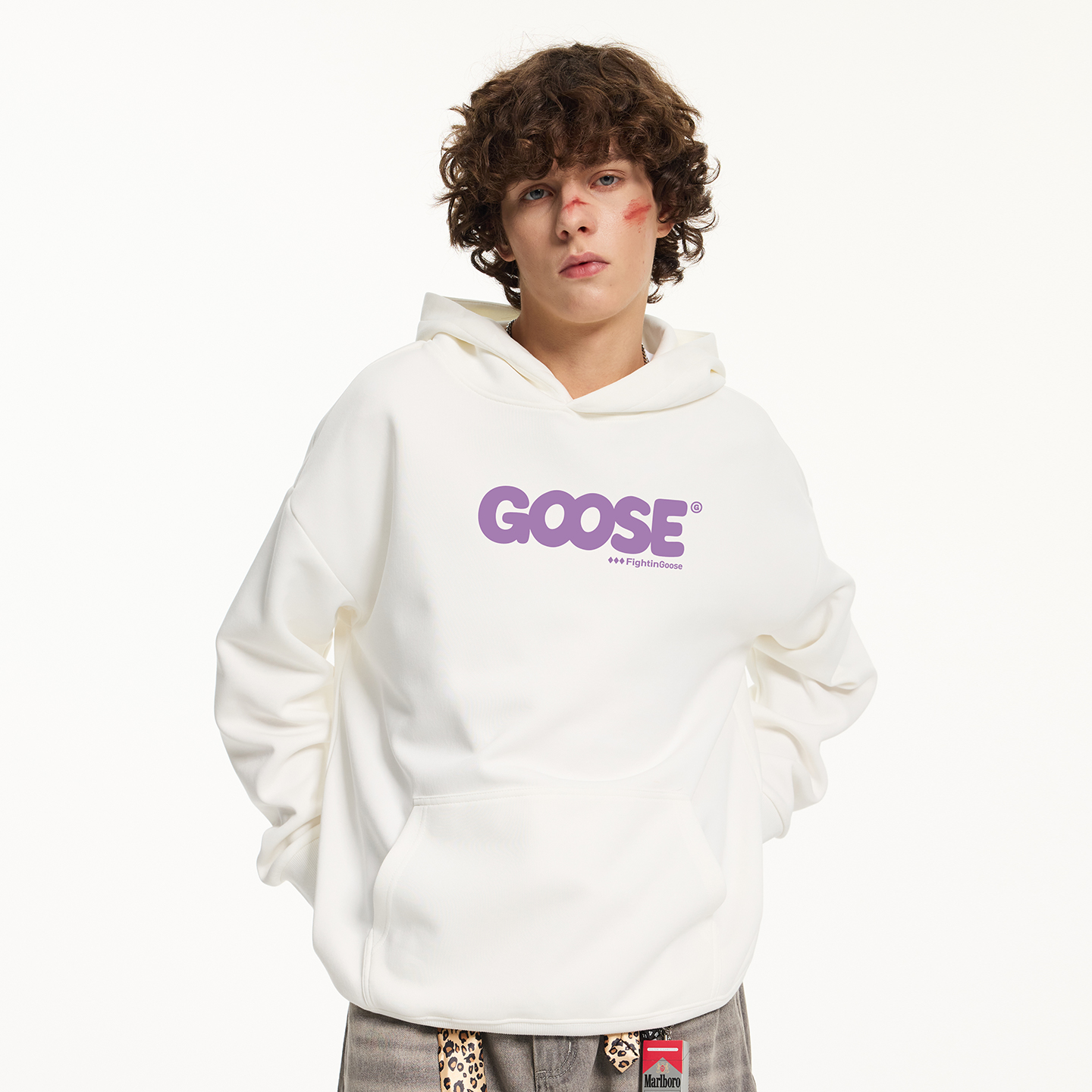 国潮手绘涂鸦风连帽卫衣